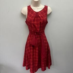 Girls From Savoy Anthropologie Dress 0 Red Silk Gogi Dainty Feminine Coquette